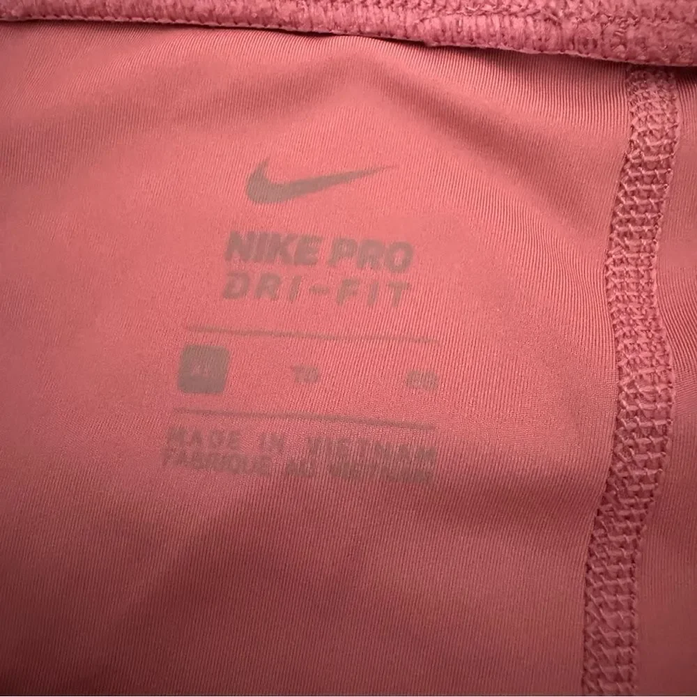 Nike Dri Fit Leggings Womens Sz XL Pink Logo Ankle Athleisure Workout Gym Yoga